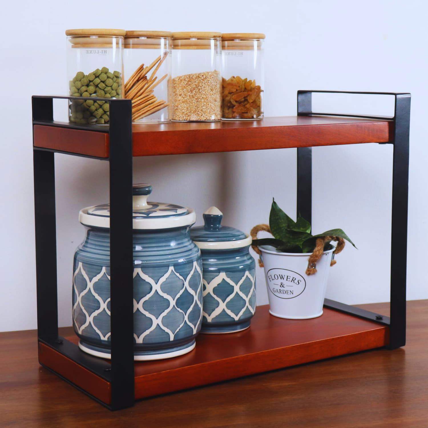 Double Decker Wooden Kitchen organizer