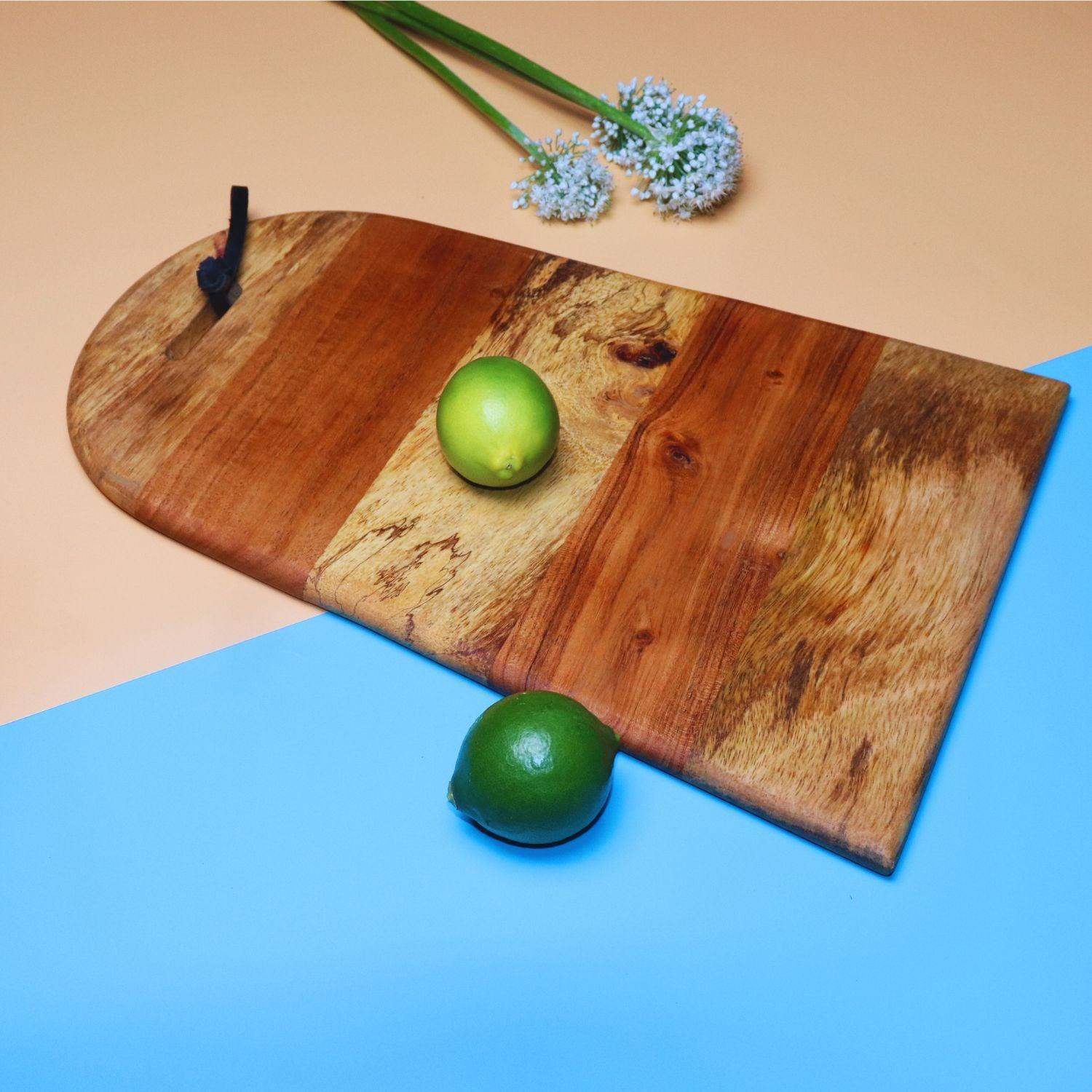 Striped Chopping Board in Multi Wood - LOOSEBUCKET