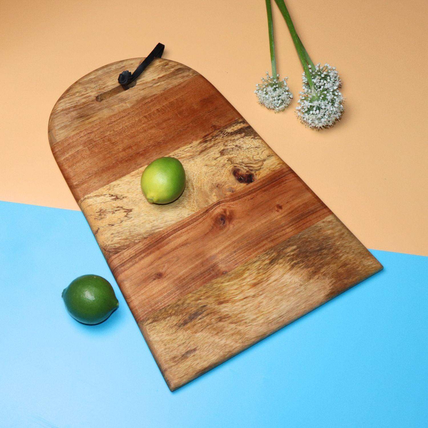 Striped Chopping Board in Multi Wood - LOOSEBUCKET