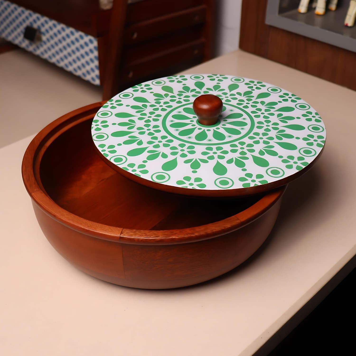 Best Wooden Chapati box online India Harita Edition