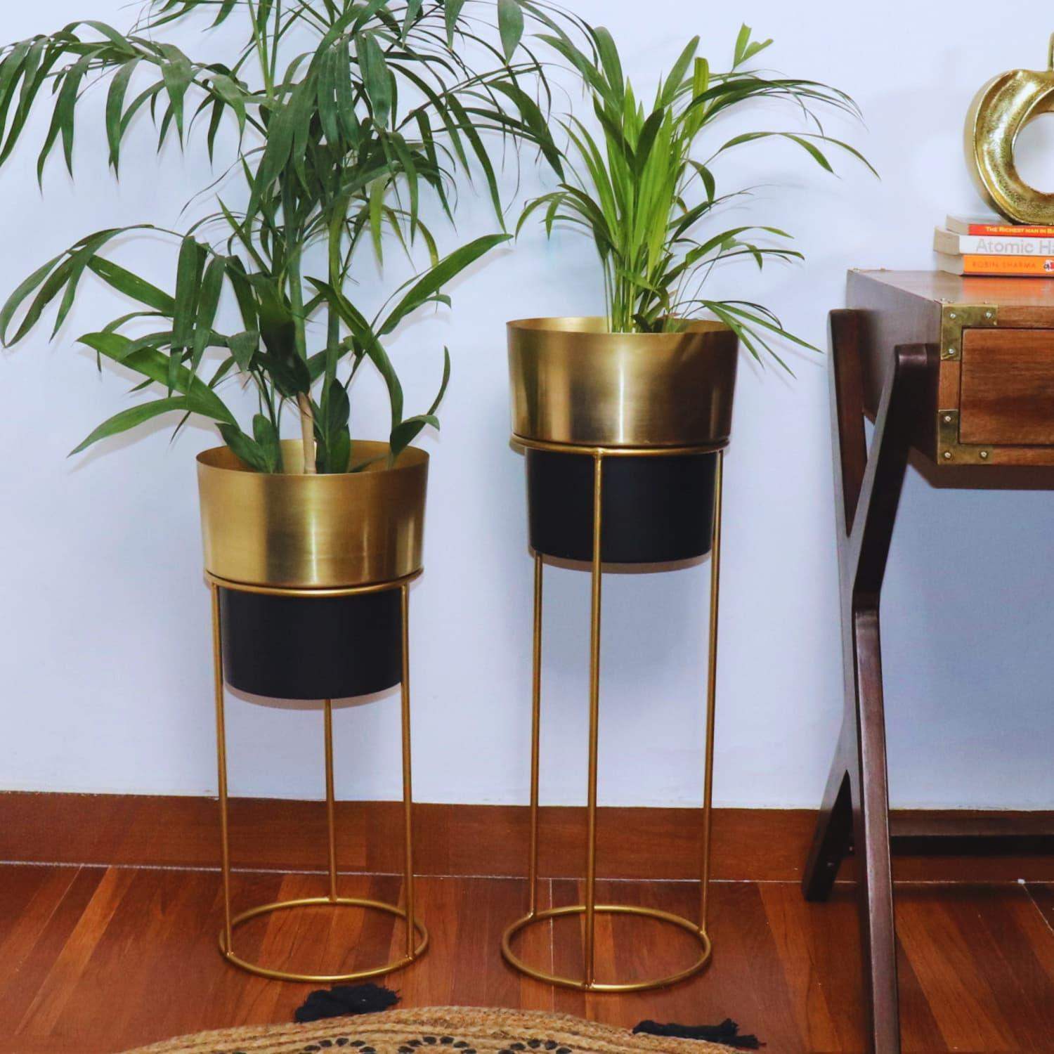 Black Duo metal Planter