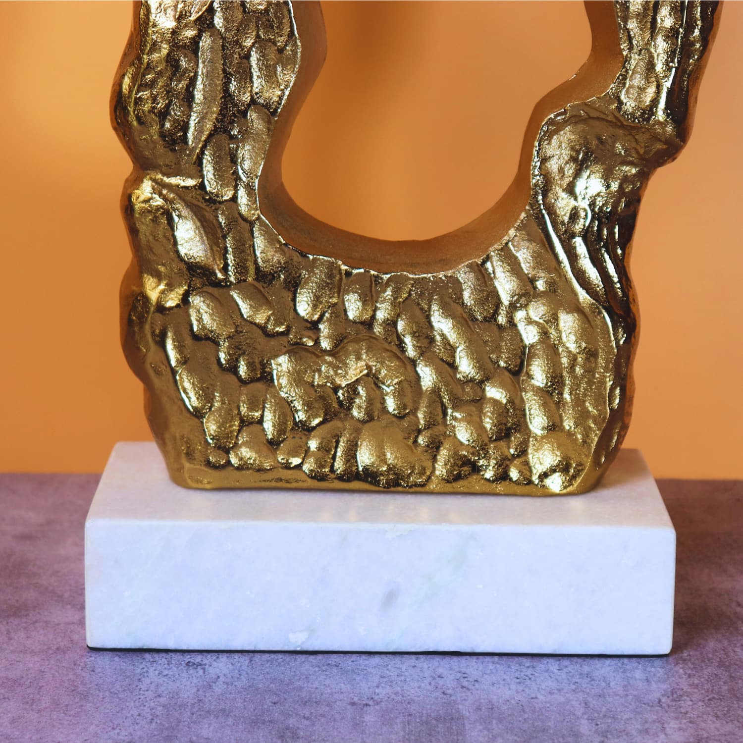 The Golden Rock Sculpture in Aluminum Metal  Raw Finish