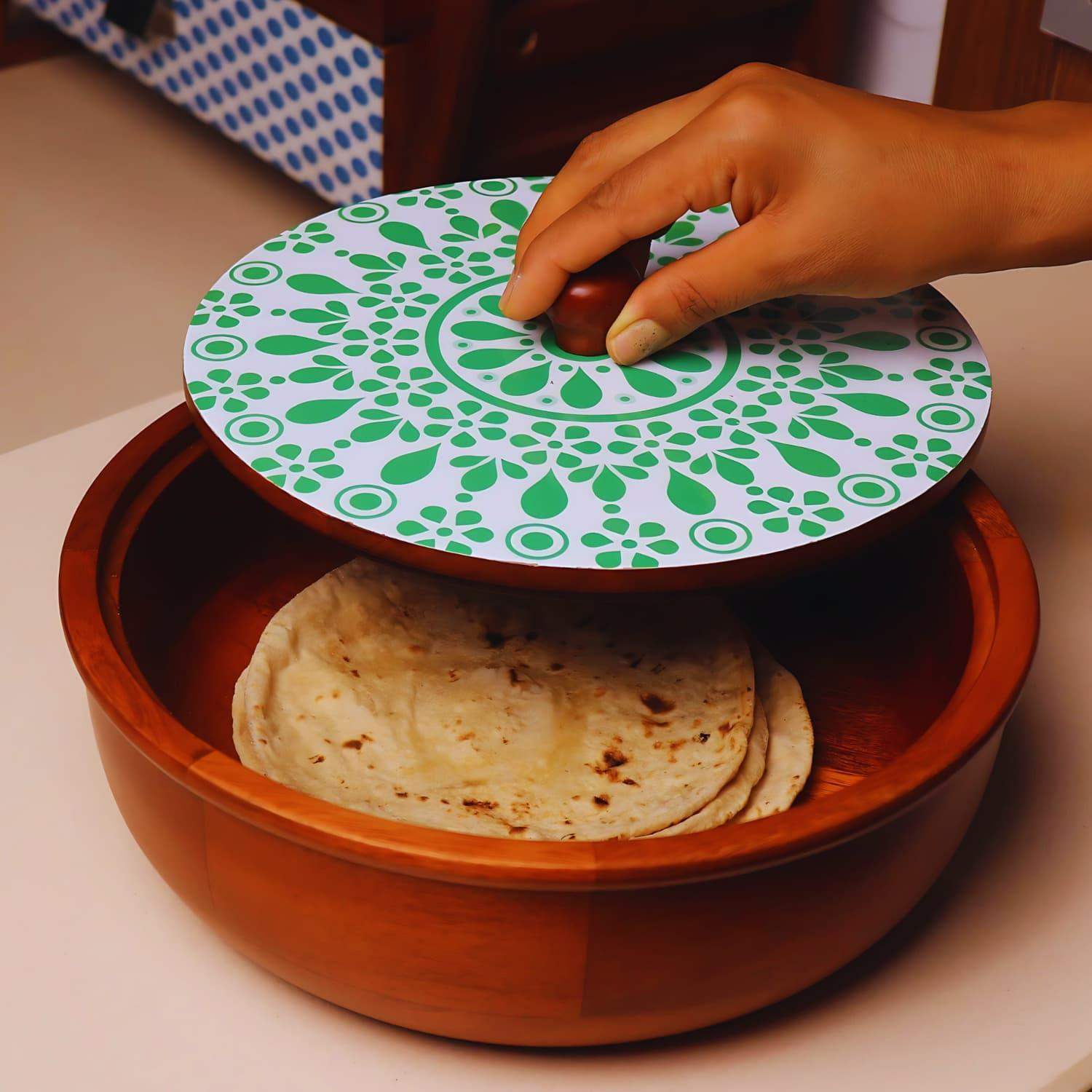 Best Wooden Chapati box online India Harita Edition