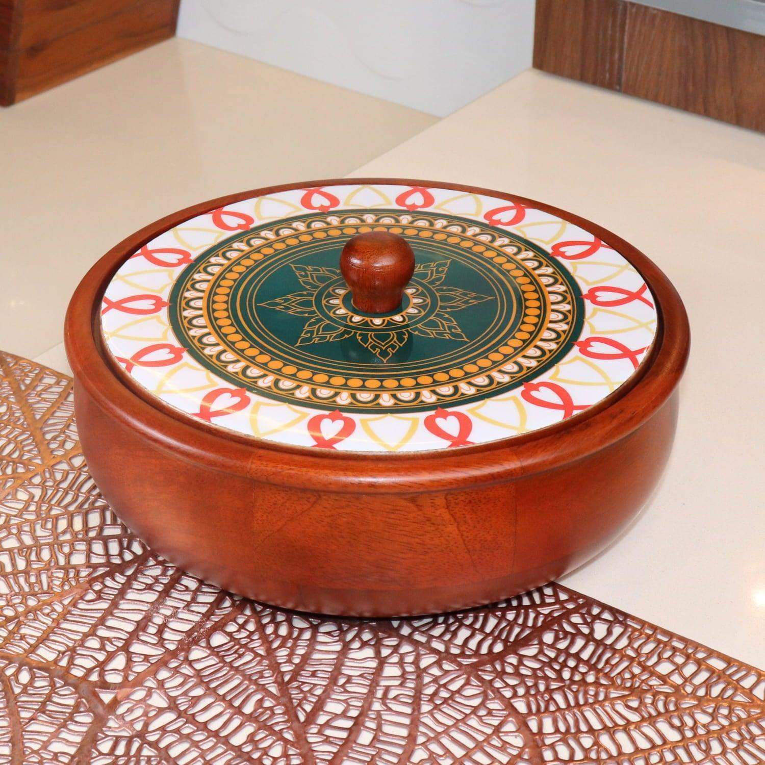 Best Wooden Chapati box online India Mandala Magic Edition
