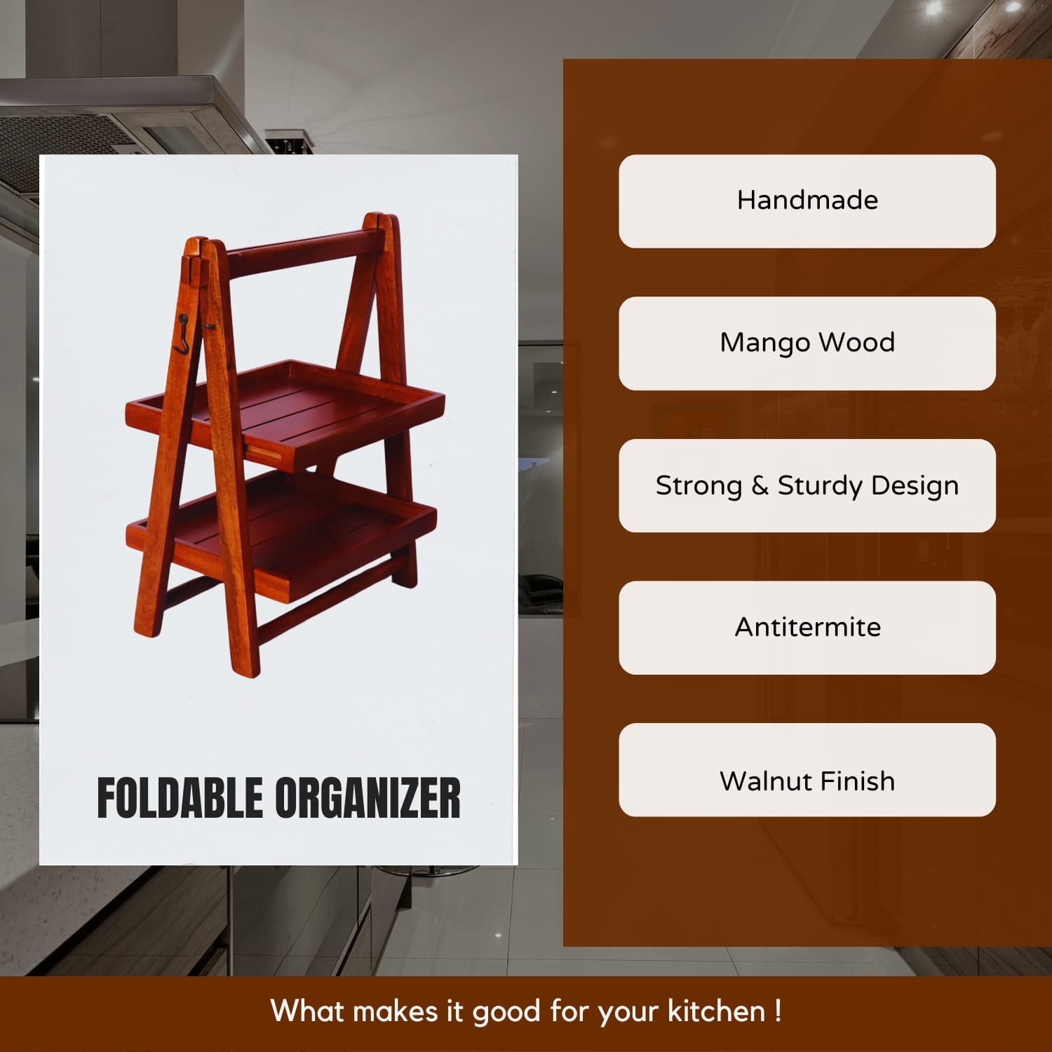 Foldable Kitchen organizer features