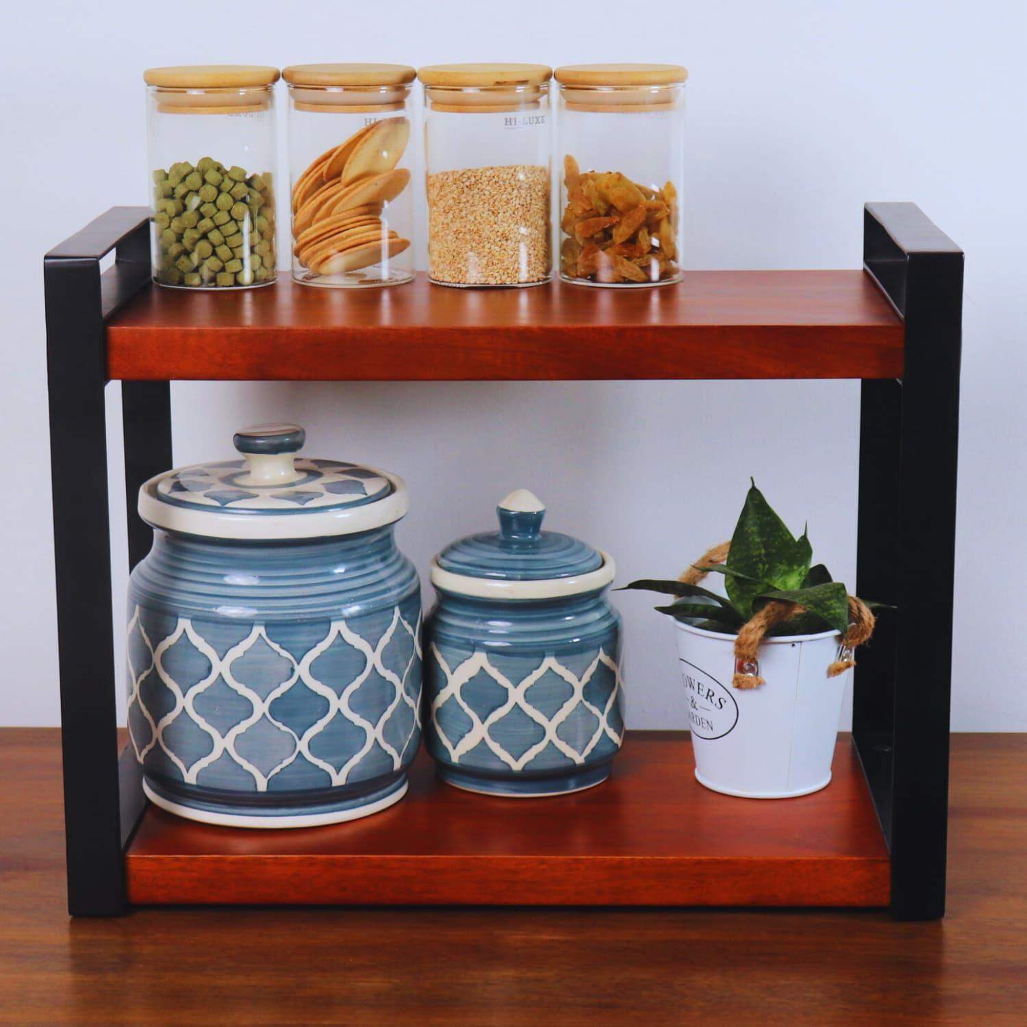 Buy Best Wooden Kitchen Organizer online in India Double Decker Edition