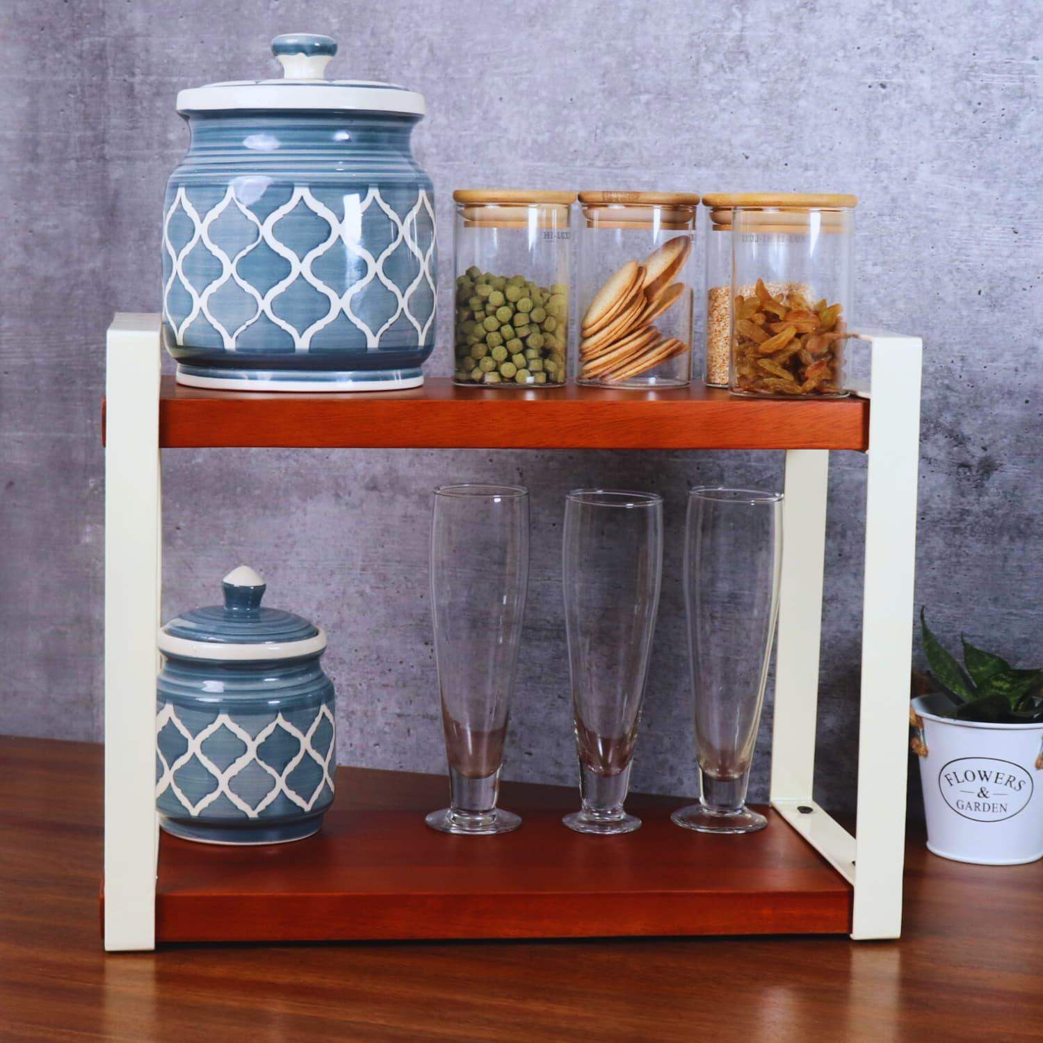 Best Wooden ivory kitchen organizer 