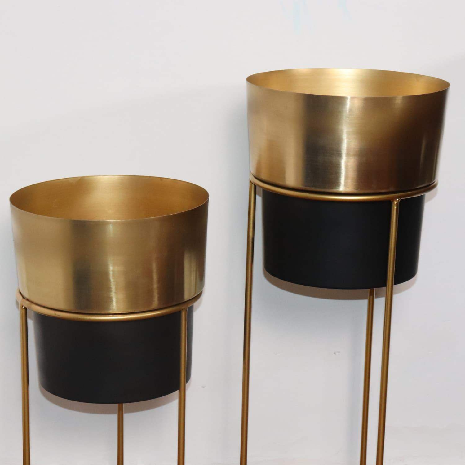 The Black Duo Metal Planters (Set of 2) - LOOSEBUCKET
