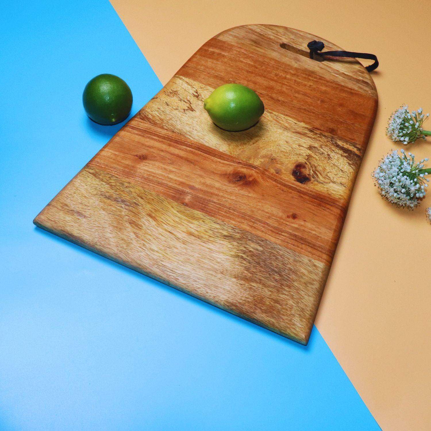 Striped Chopping Board in Multi Wood - LOOSEBUCKET