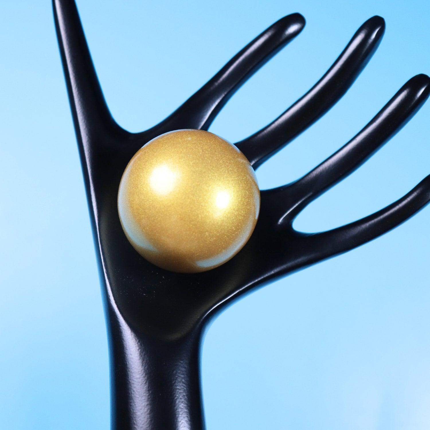 The auspicious hands holding balls in aluminum set of 2