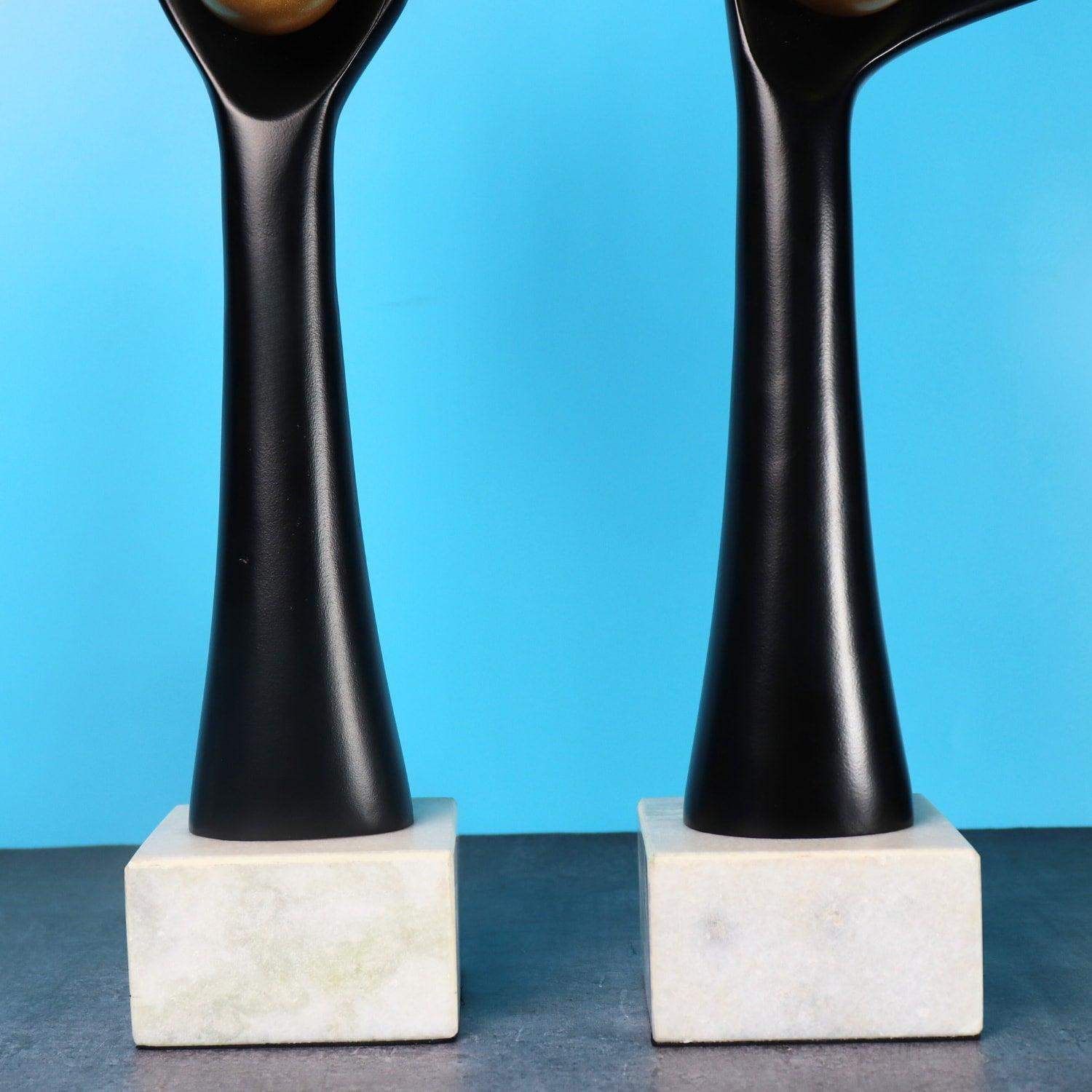 The auspicious hands holding balls in aluminum set of 2