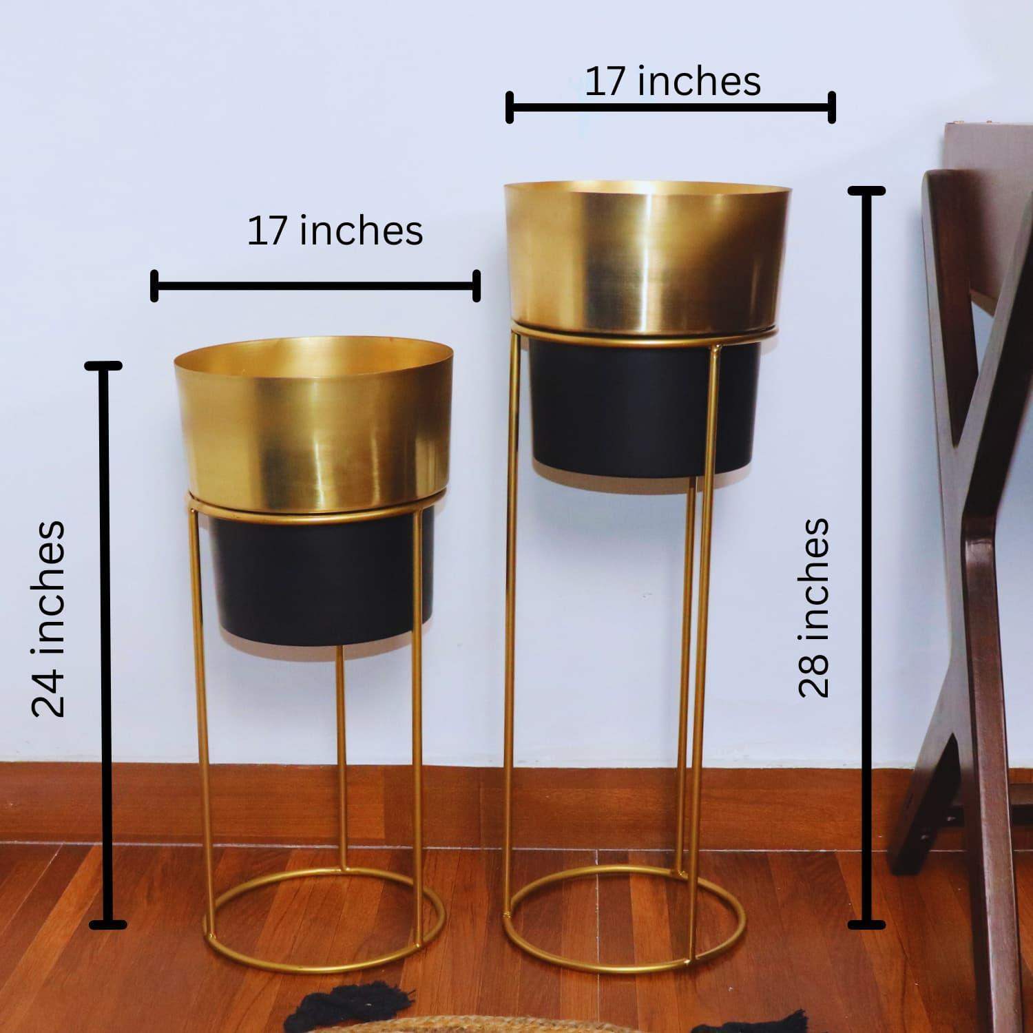 The Black Duo Metal Planters (Set of 2) - LOOSEBUCKET