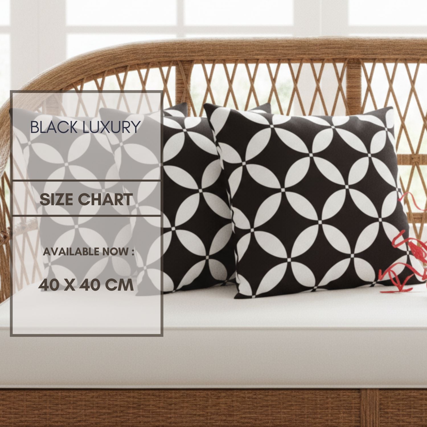 Loosebucket Black Luxury cushion covers placed on sofa with featuring the Sizes of cushions