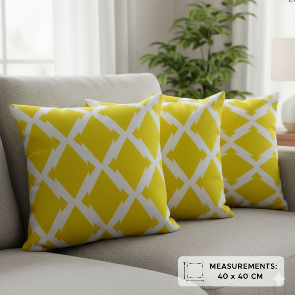 Loosebucket Lemon Shot Cushion Covers showcasing the measurement of Cushion covers