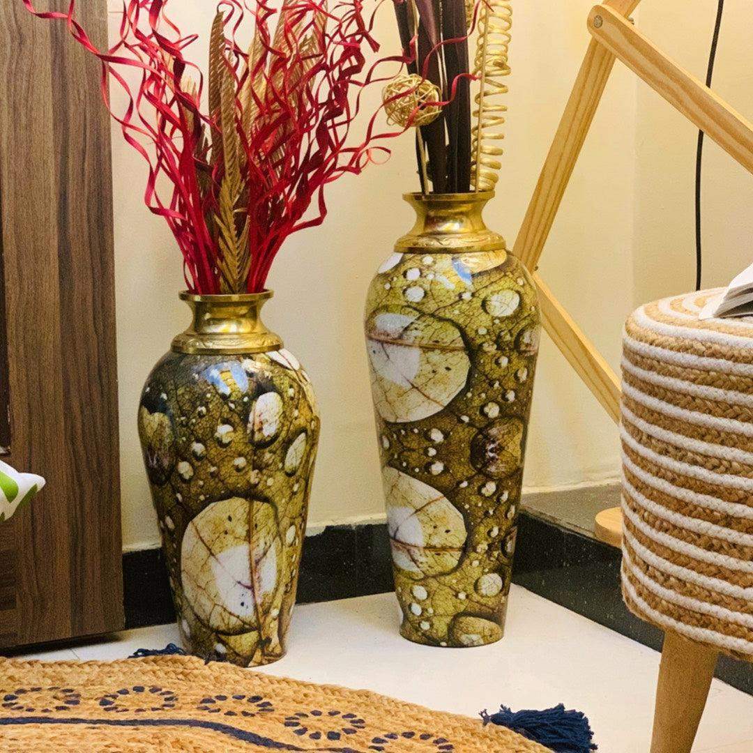 The Efflorescence Metal Vases (Meena Work) Set of 3 - LOOSEBUCKET