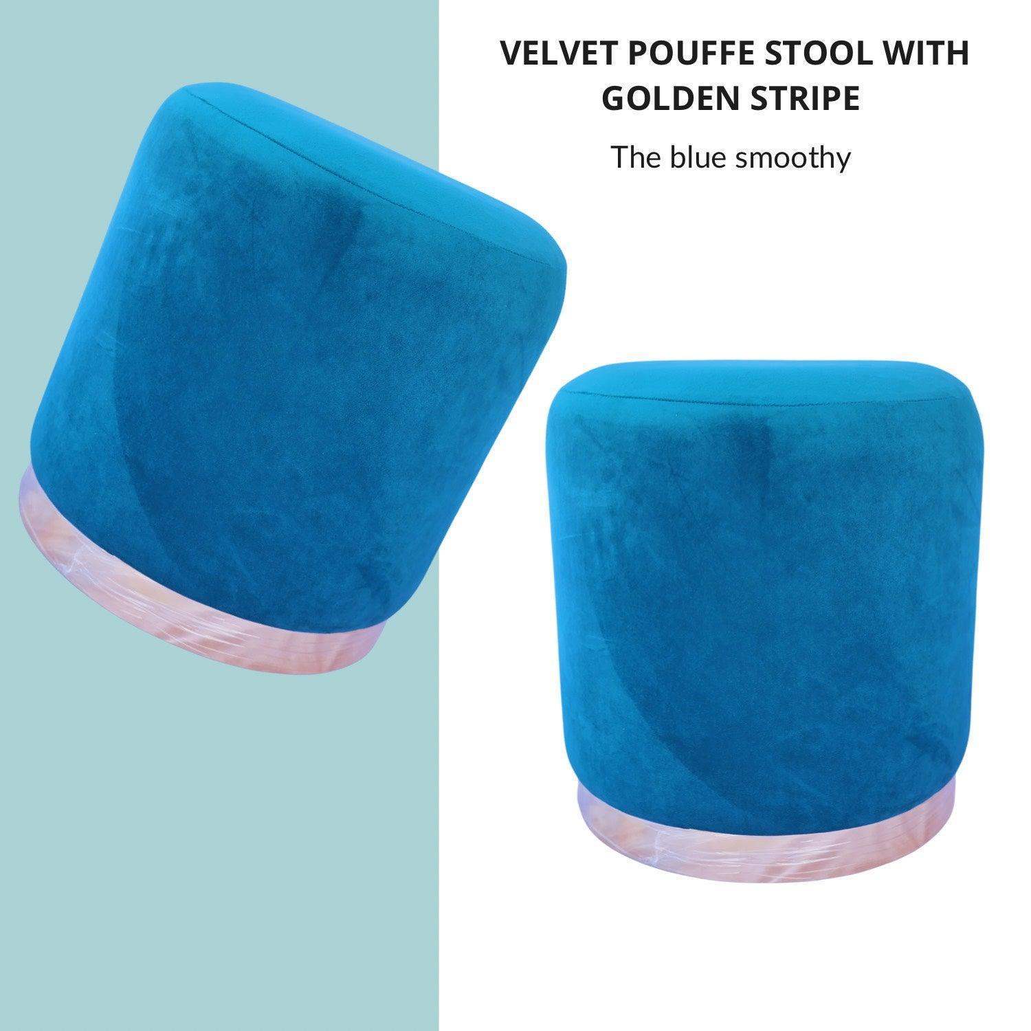 Wooden Velvet Stool - LOOSEBUCKET
