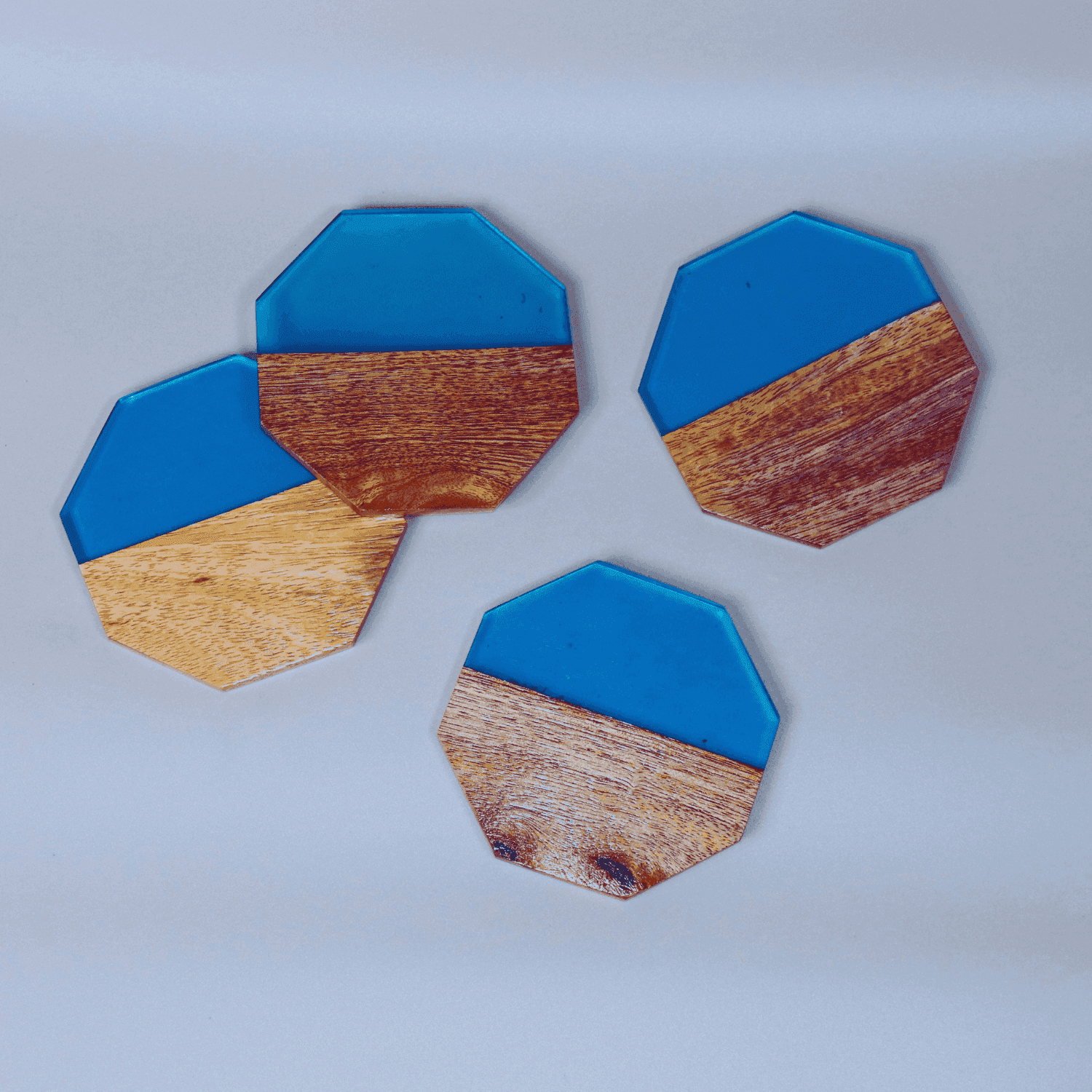 Acacia Wood & Epoxy Table coasters (The Sky Explore) - LOOSEBUCKET