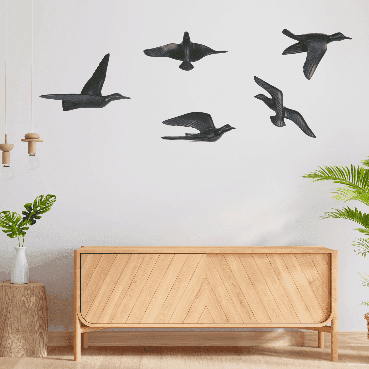 The Flying Birds  Matte black finish (Set of 5) - LOOSEBUCKET