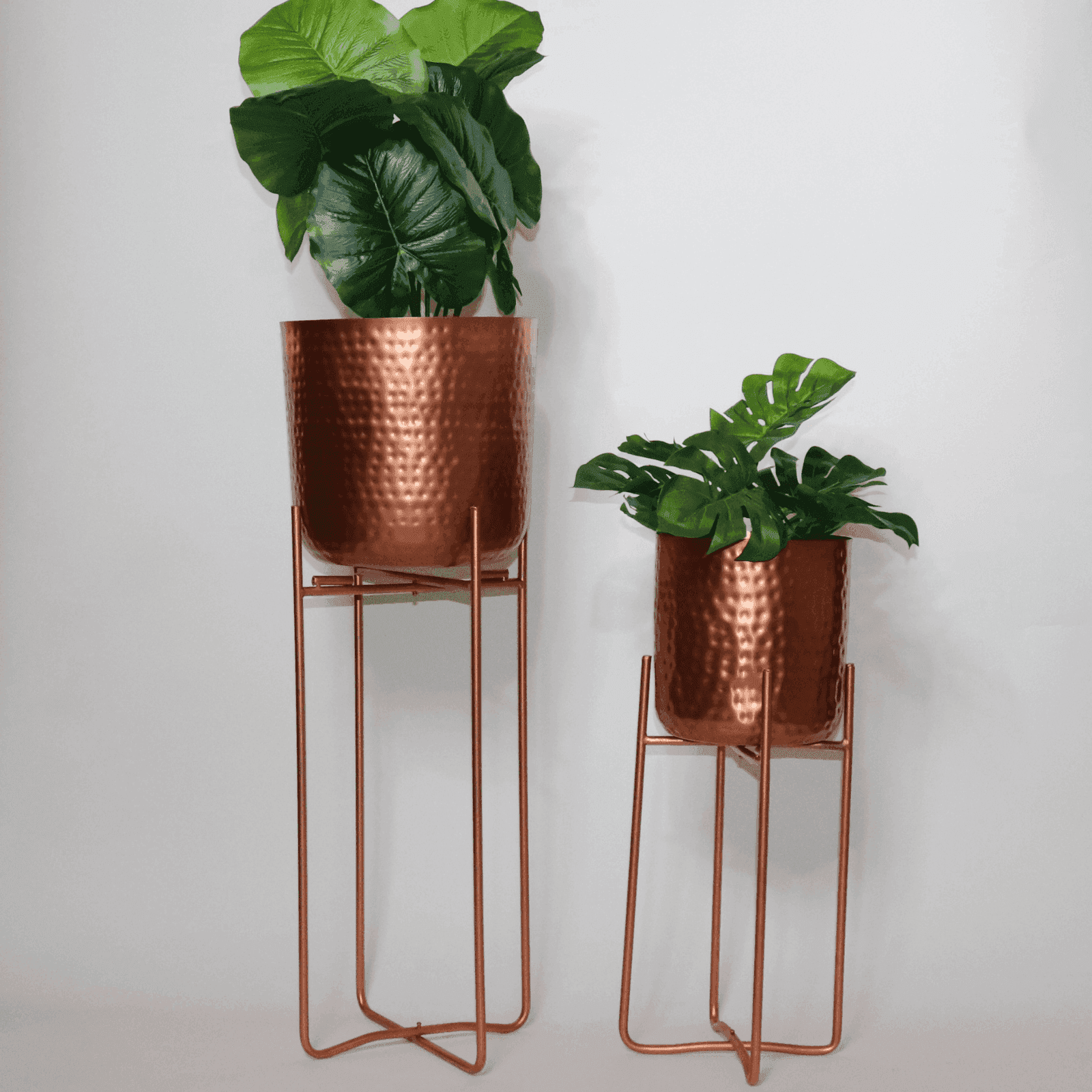 Copper Hammered Metal Planters (Set of 2) - LOOSEBUCKET