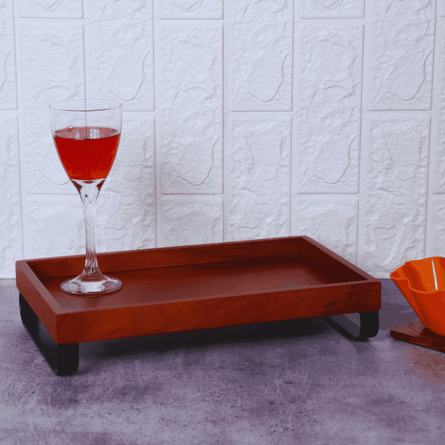 The Wooden Serving Tray with Metal Stand - LOOSEBUCKET