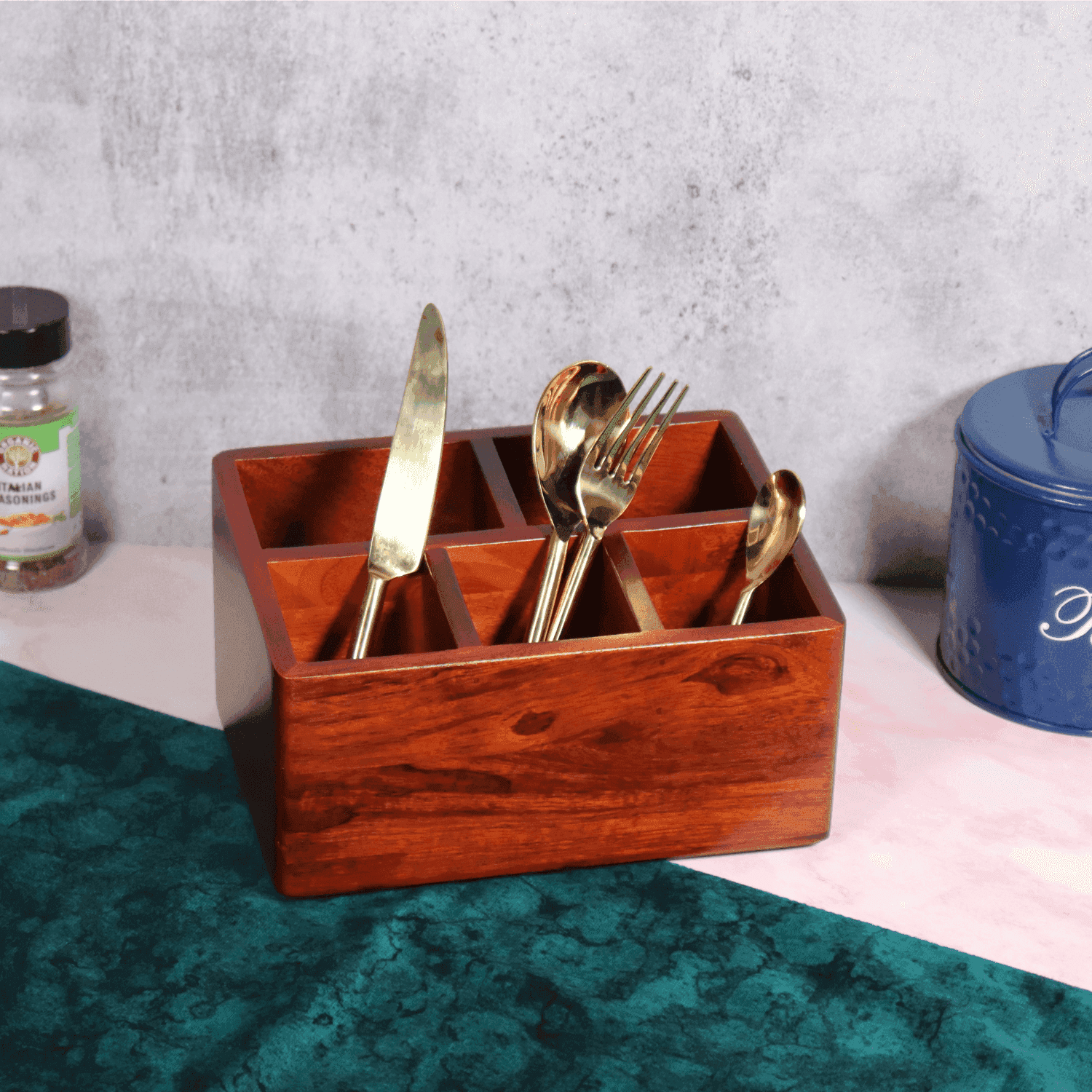 BIG Caddy Wooden Cutlery Holder - LOOSEBUCKET