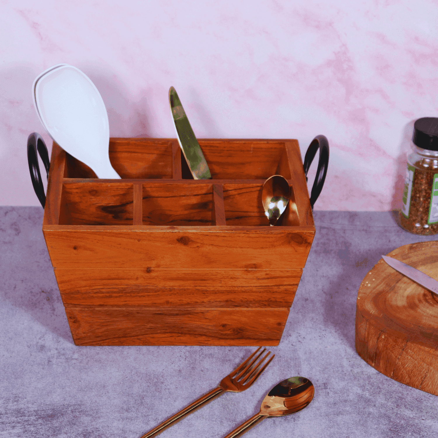 Caddy Maddy Wooden Cutlery Holder - LOOSEBUCKET