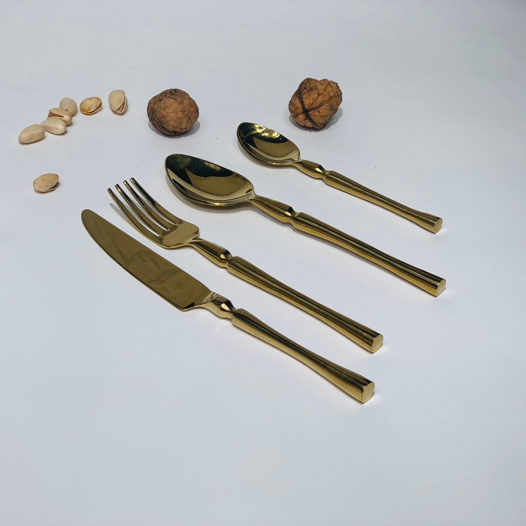 The Golden Cutlery set with Glossy PVD coating (The Veera Collection) - LOOSEBUCKET