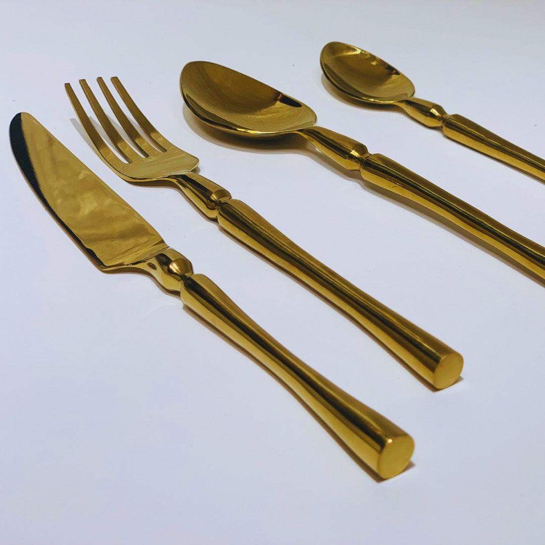 The Golden Cutlery set with Glossy PVD coating (The Veera Collection) - LOOSEBUCKET