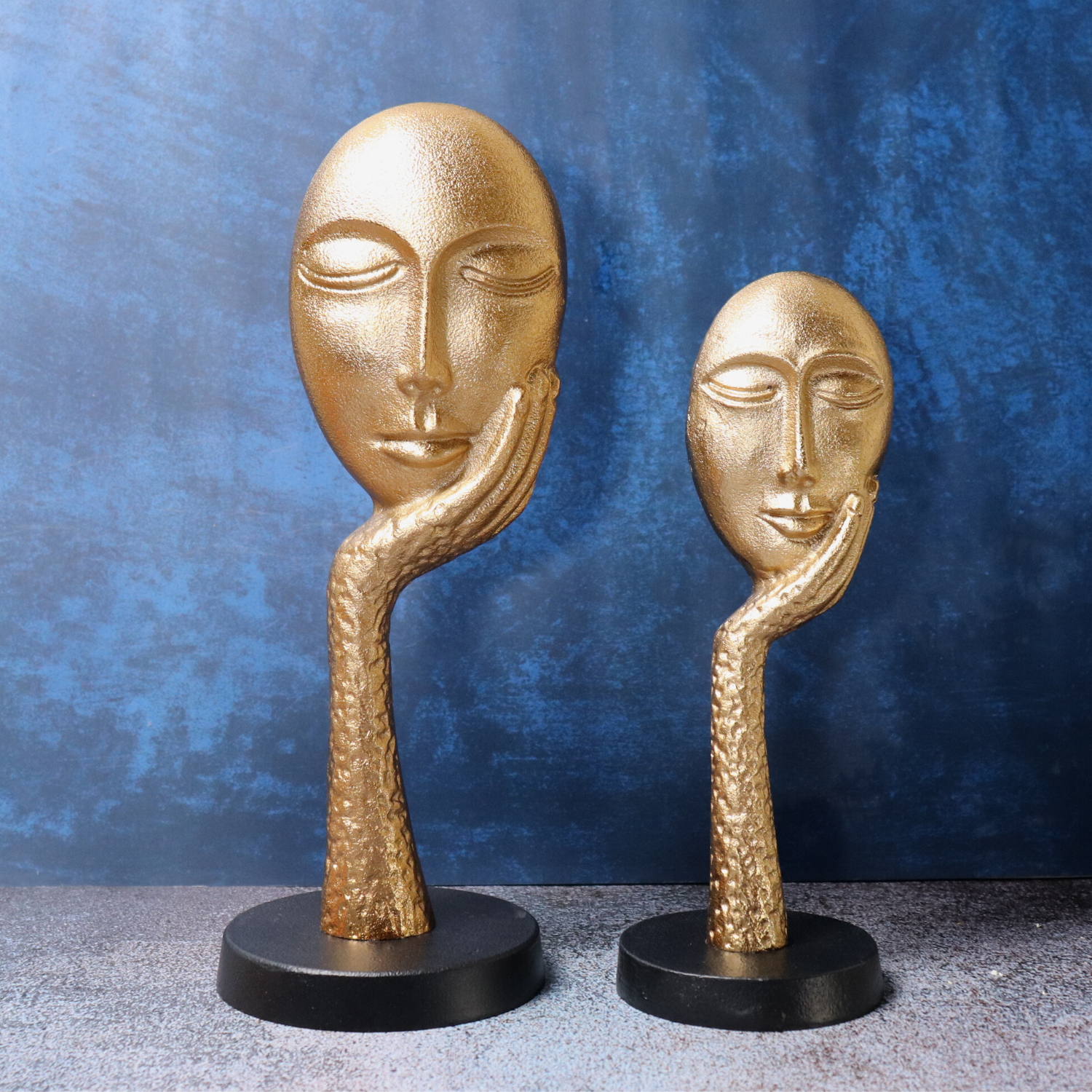 Thinking Lady face Sculpture Gold - LOOSEBUCKET