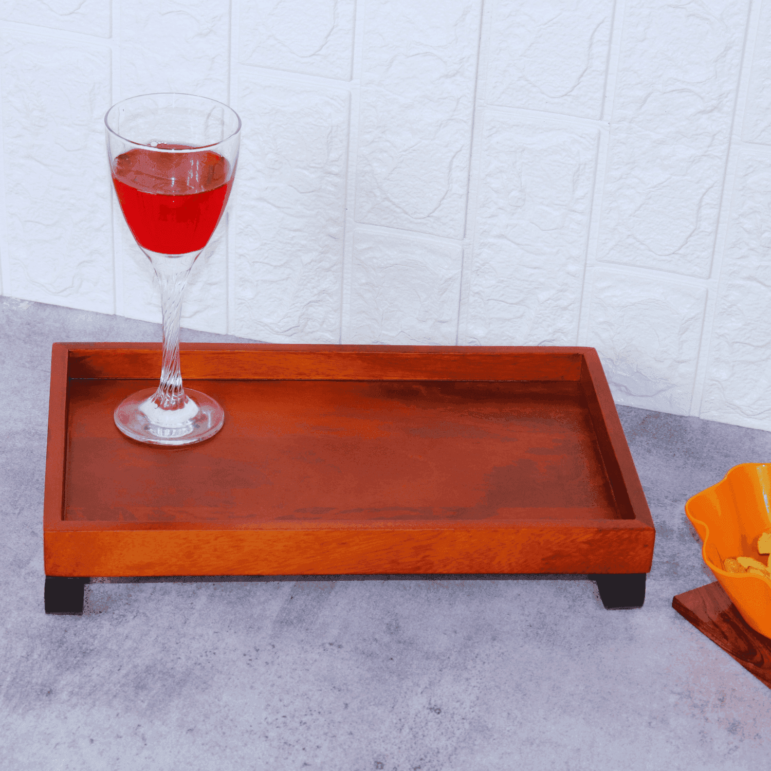 The Wooden Serving Tray with Metal Stand - LOOSEBUCKET