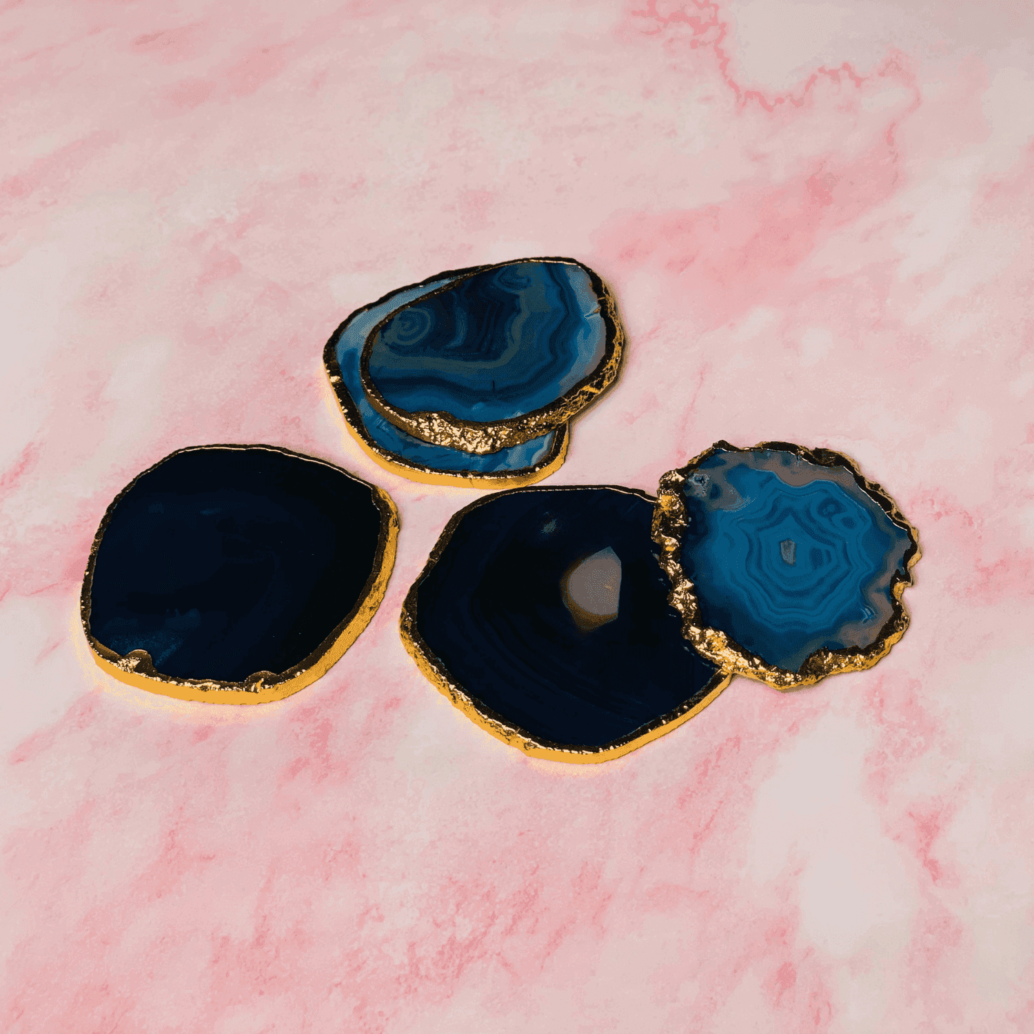 Blue Agate Handcrafted Luxury Coasters (Set of 5) - LOOSEBUCKET