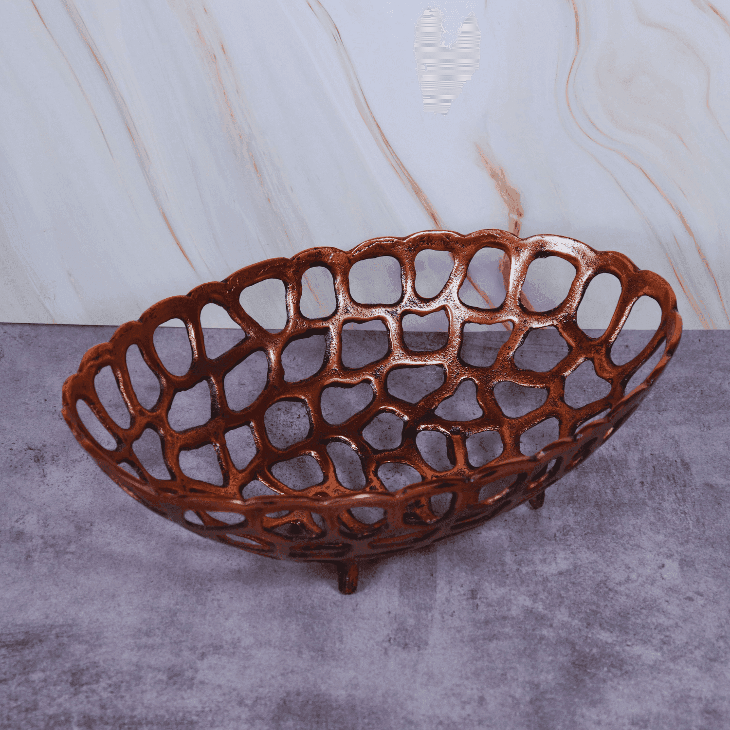 Copper Net Fruits & Multipupose Metal basket (Antique) - LOOSEBUCKET