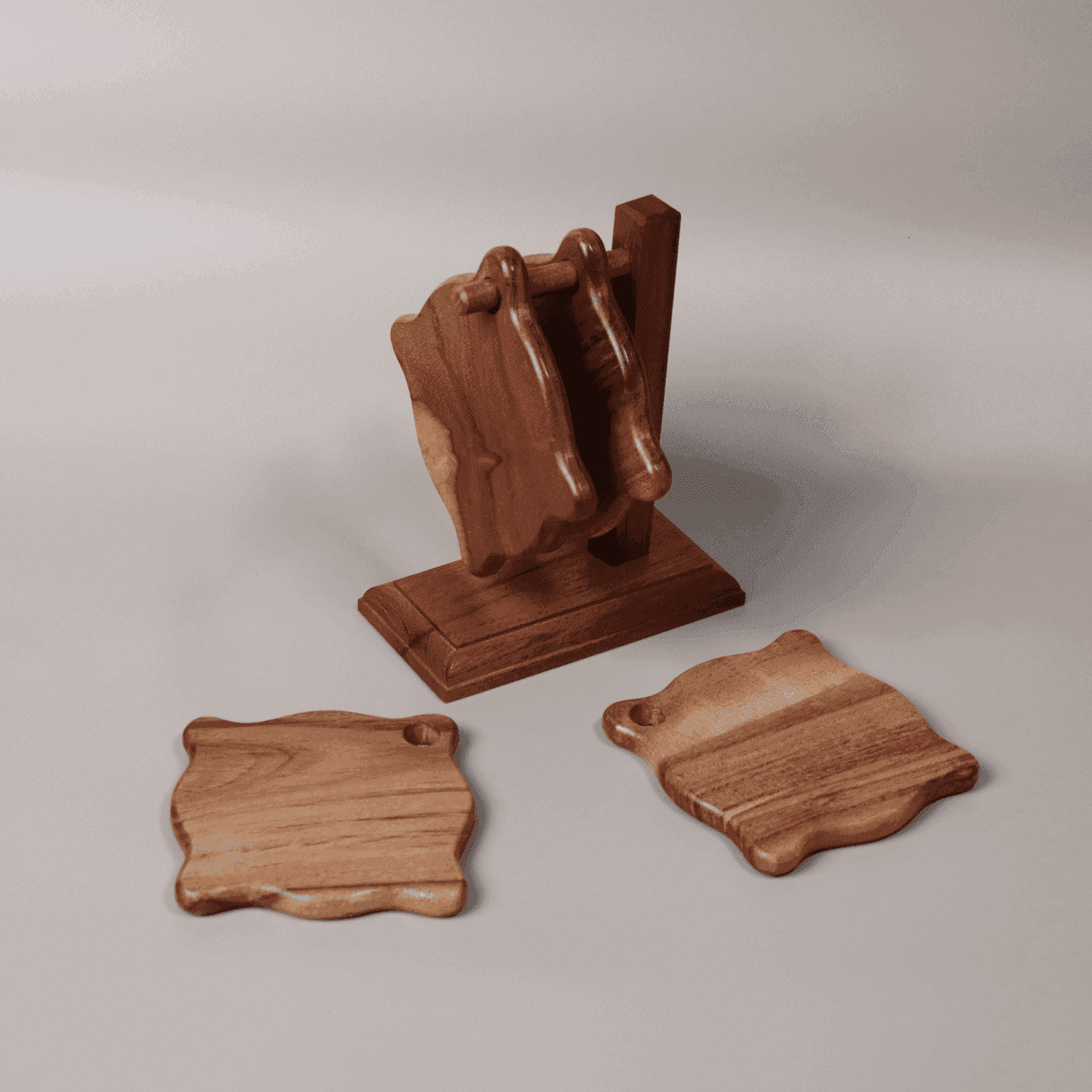 The Curvy Figure Acacia wood Table coasters - LOOSEBUCKET