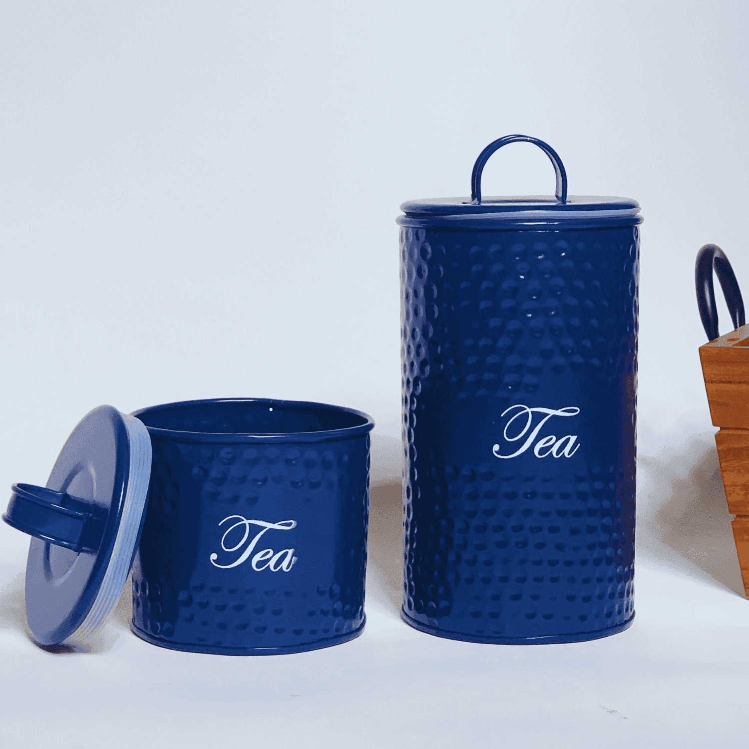 Metal Tea Containers (Blue Fusion) set of 2 - LOOSEBUCKET