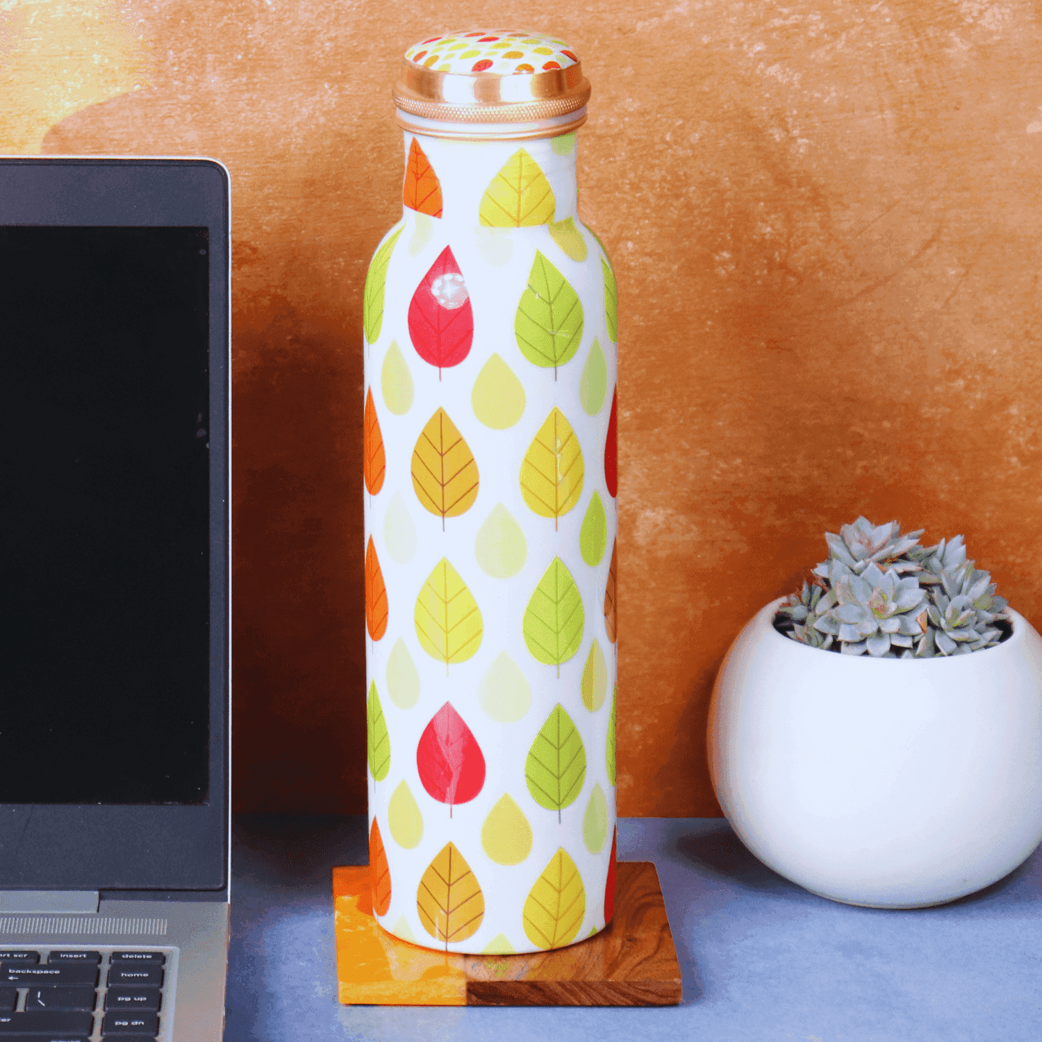 The Ayur Copper Bottle (Floral Tamra Edition) - LOOSEBUCKET