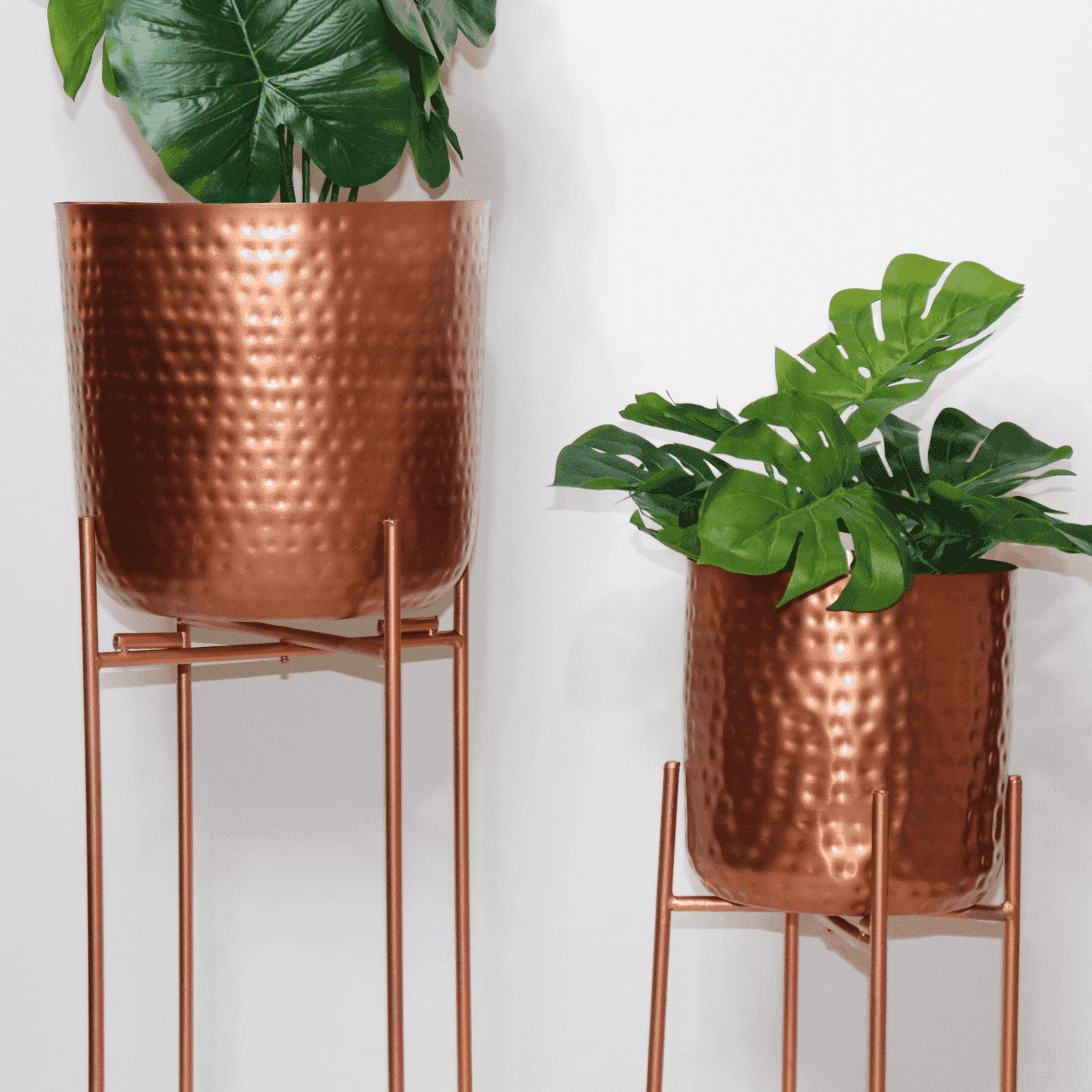 Copper Hammered Metal Planters (Set of 2) - LOOSEBUCKET