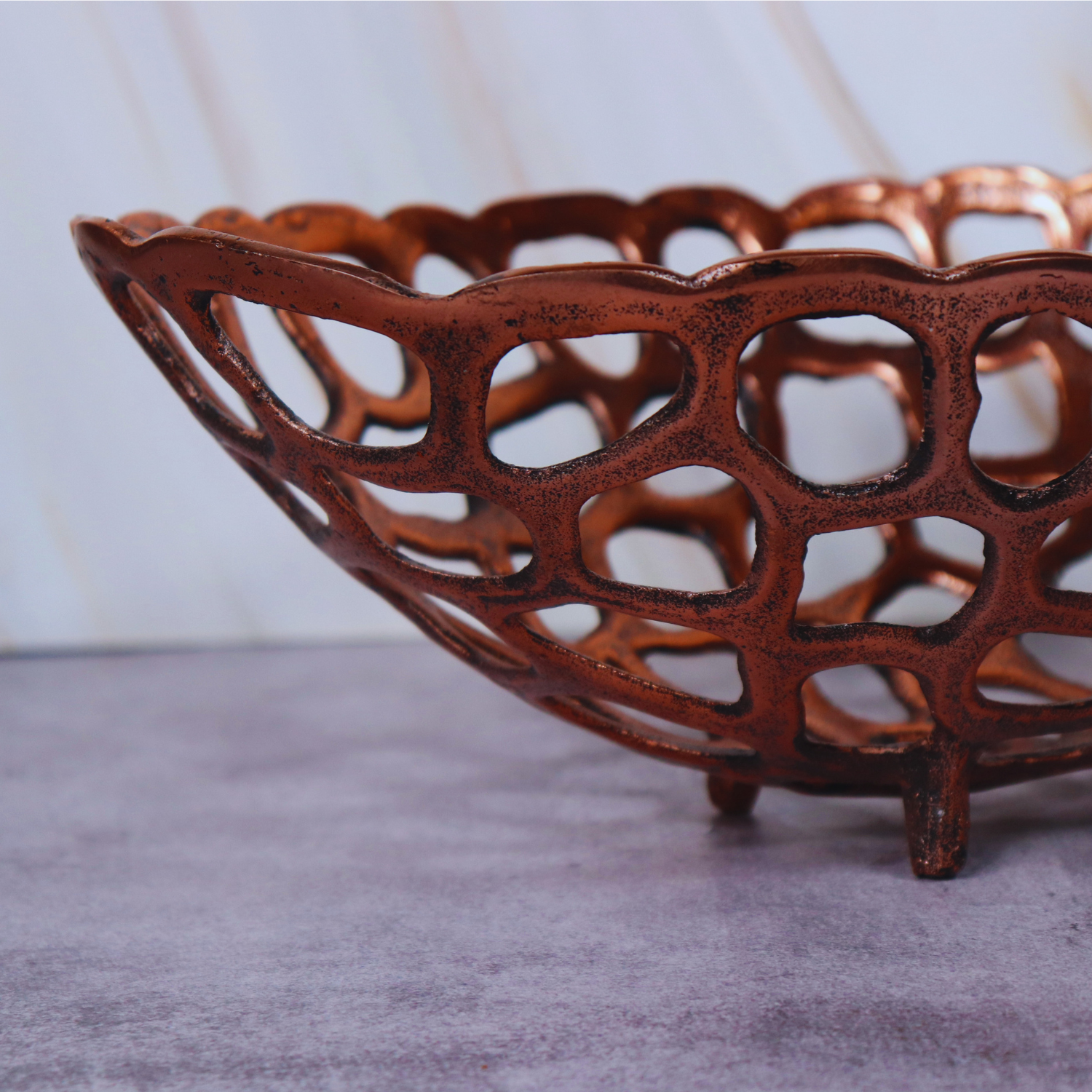 Copper Net Fruits & Multipupose Metal basket (Antique) - LOOSEBUCKET