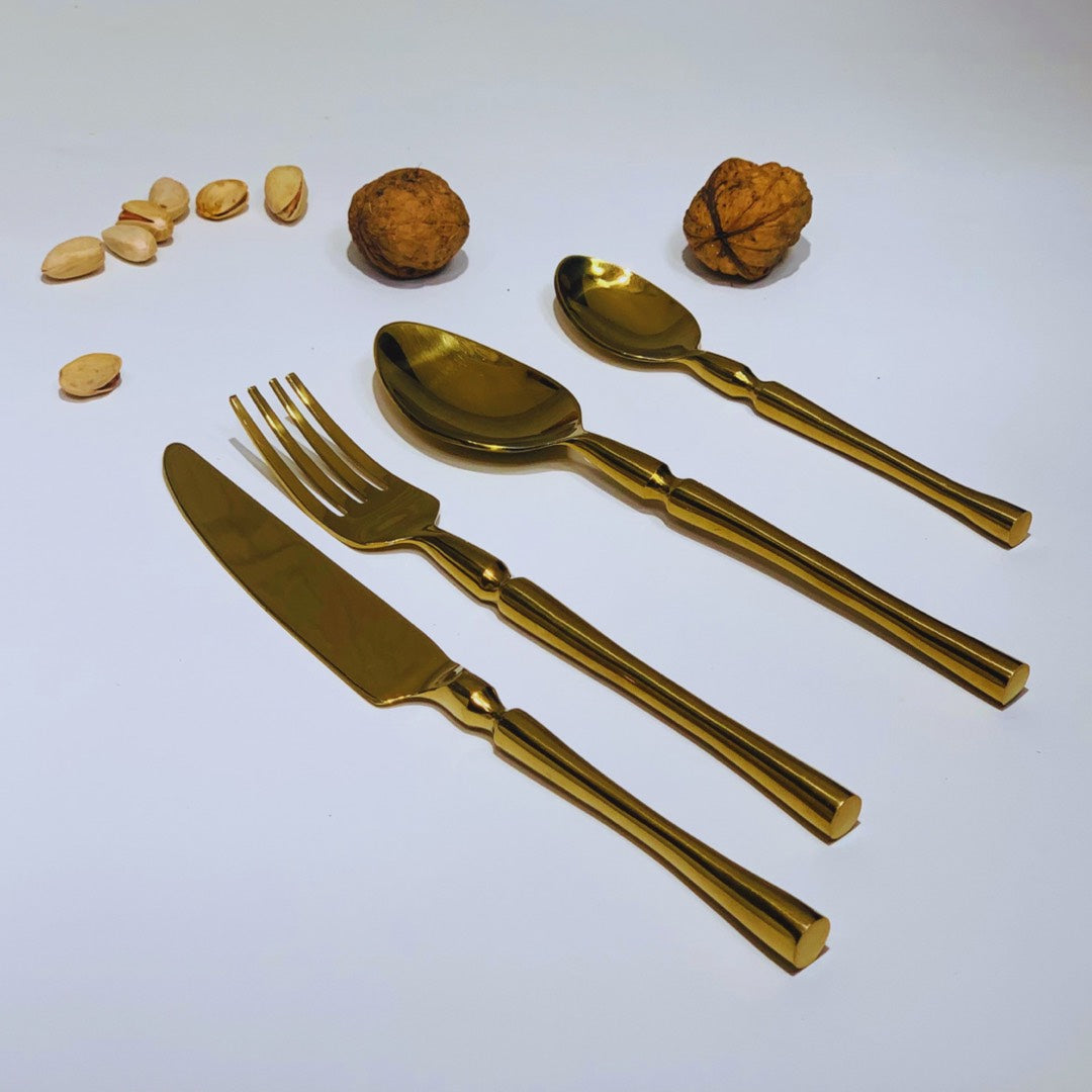 The Golden Cutlery set with Glossy PVD coating (The Veera Collection) - LOOSEBUCKET