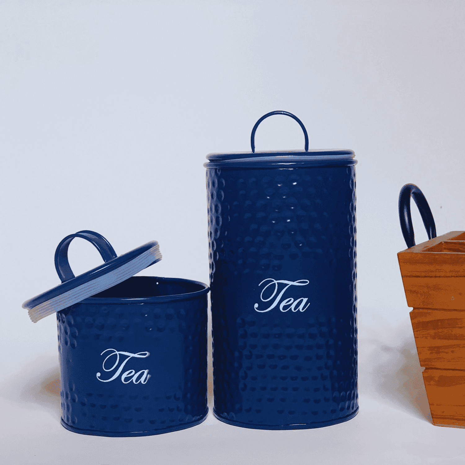 Metal Tea Containers (Blue Fusion) set of 2 - LOOSEBUCKET