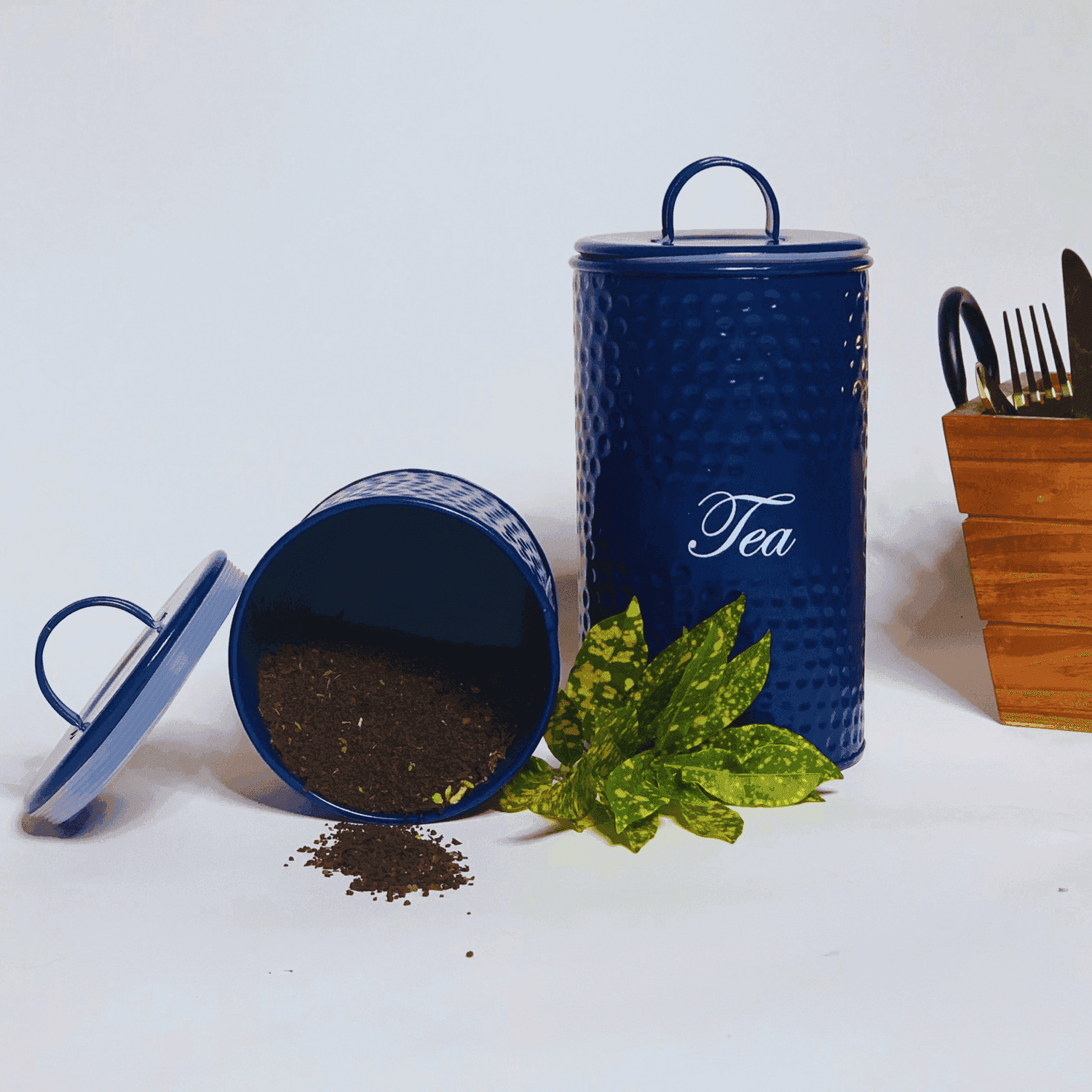 Metal Tea Containers (Blue Fusion) set of 2 - LOOSEBUCKET