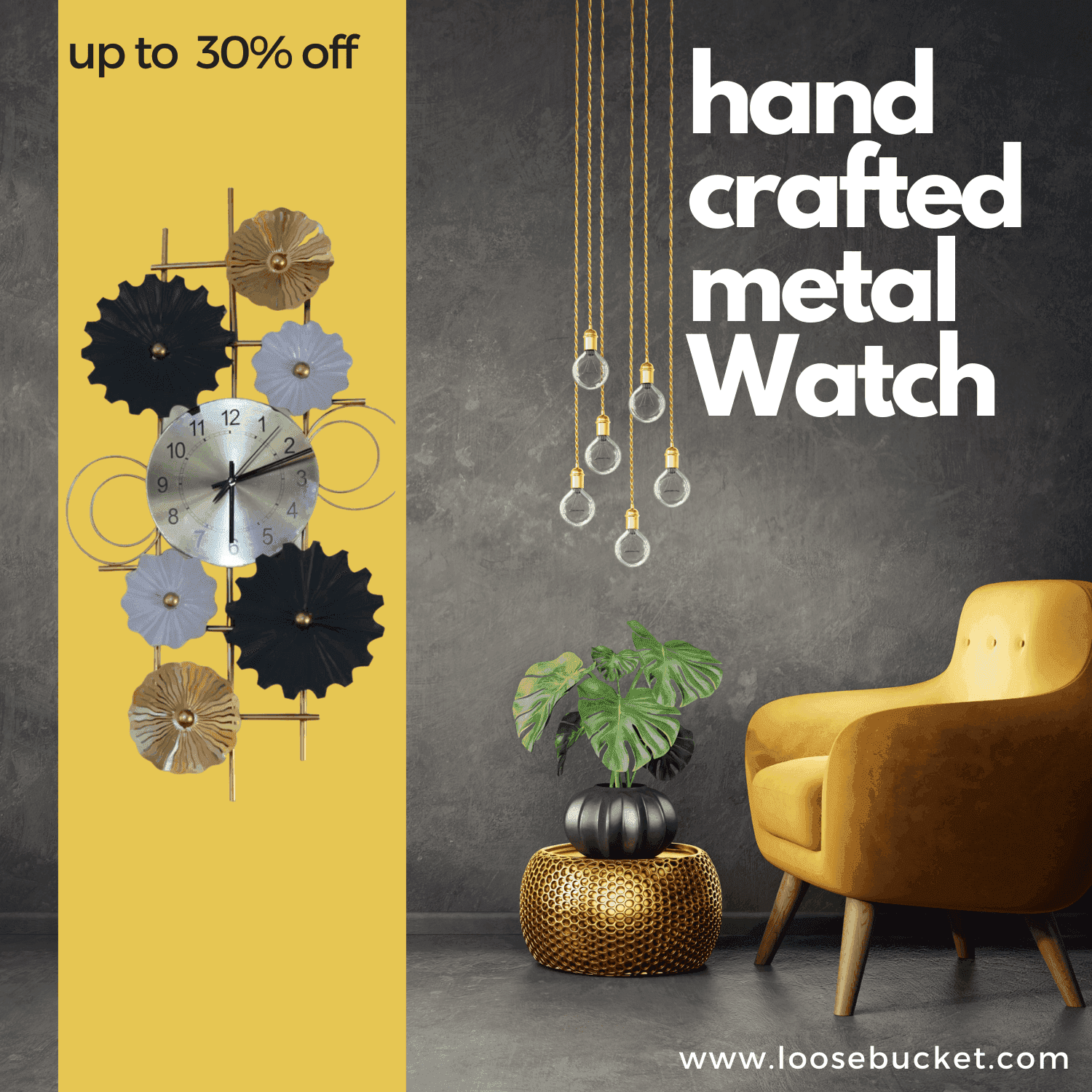Metal wall Clock (The Time Ring) - LOOSEBUCKET