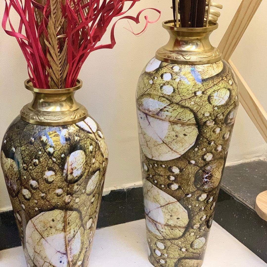 The Efflorescence Metal Vases (Meena Work) Set of 3 - LOOSEBUCKET