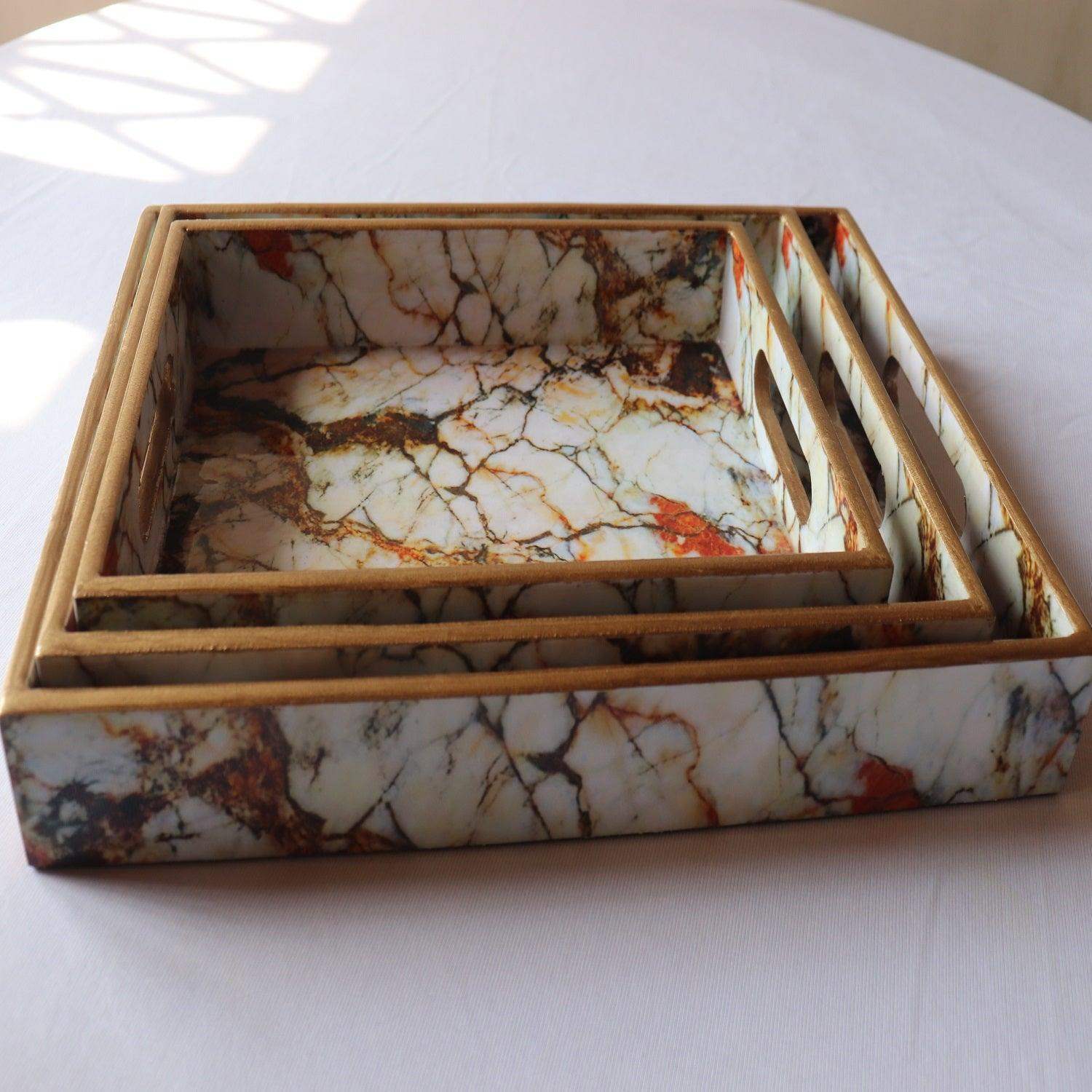 MDF Wood Trays (The White Textured) - LOOSEBUCKET