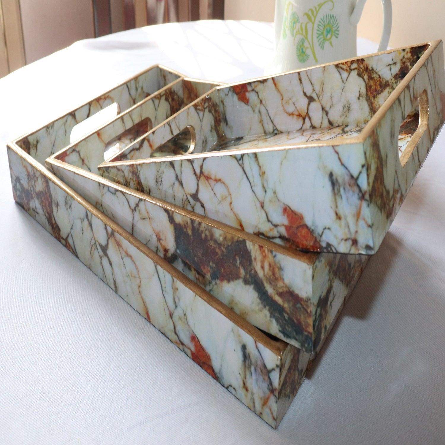 MDF Wood Trays (The White Textured) - LOOSEBUCKET